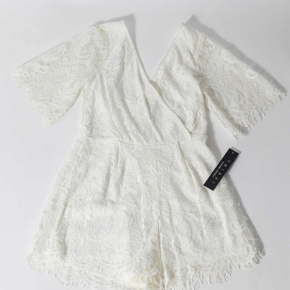 Trixxi White Lace Romper Tags Still Attached